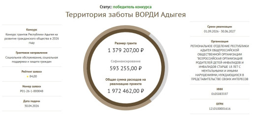 С 1 сентября в Адыгее стартует проект &laquo;Территория заботы ВОРДИ&raquo;